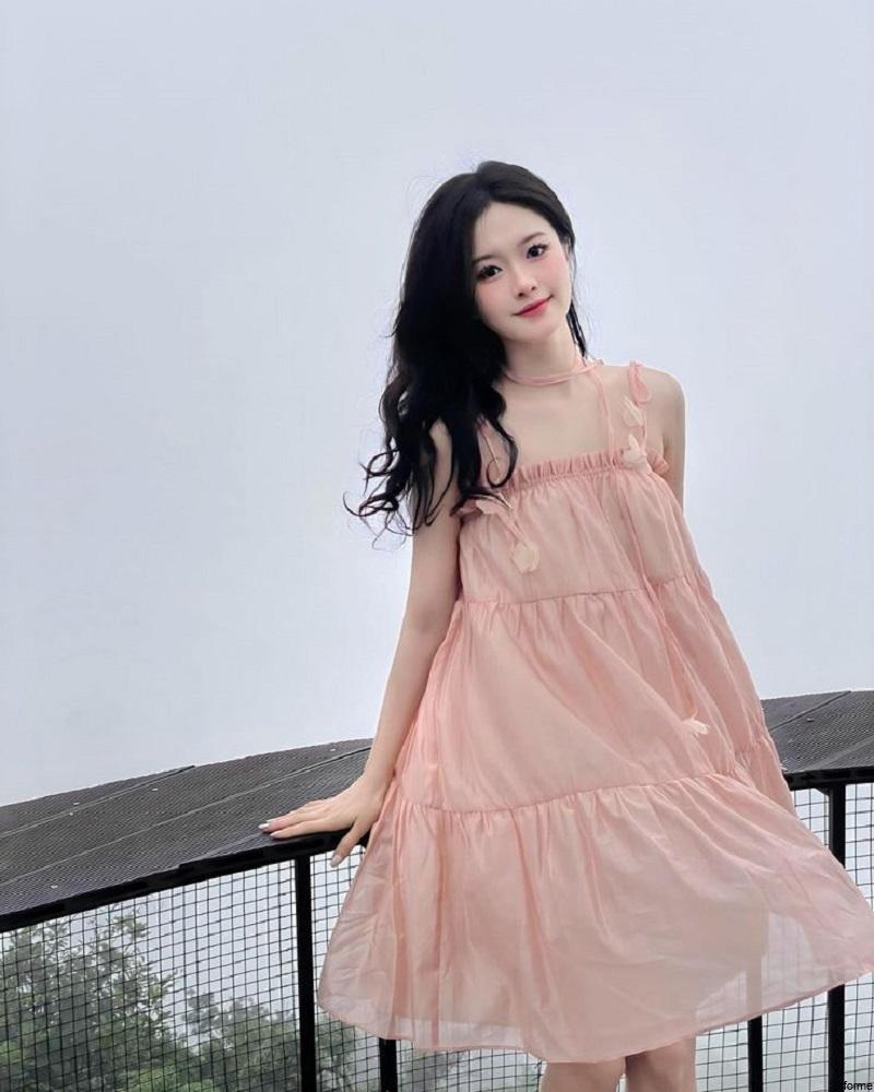 hình ảnh gái xinh mặc pinky siêu xinh